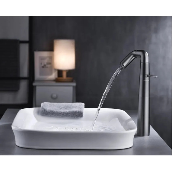 Смеситель для раковины высокий Haiba HB11813-7, черный матовый фото 5