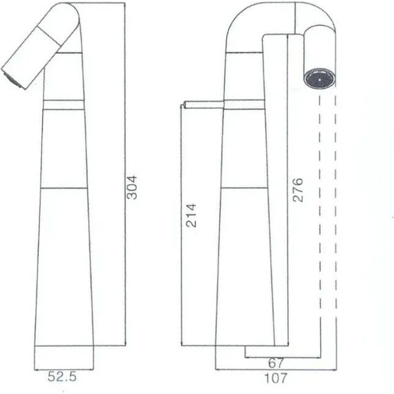 Смеситель для раковины высокий Haiba HB11813-7, черный матовый фото 8