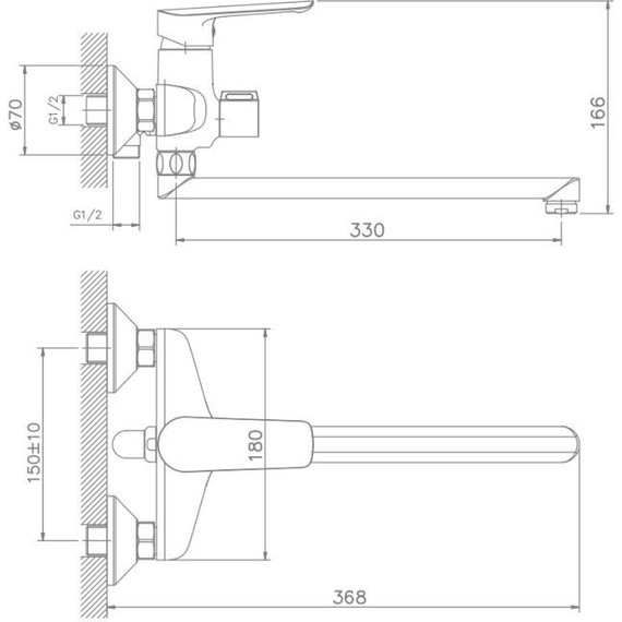 Смеситель для ванны Haiba HB22198 - 2 Смеситель для ванны Haiba HB22198 фото 2