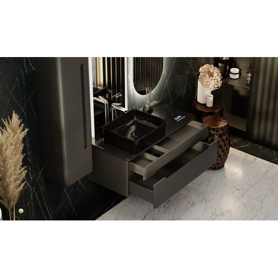 Тумба подвесная со столешницей Jorno Shine 100 см Shi.01.100-M/P/A (с МФУ) антрацит фото 13