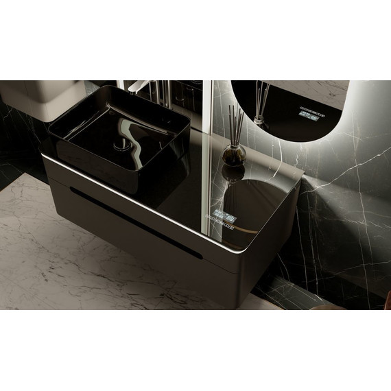 Тумба подвесная со столешницей Jorno Shine 100 см Shi.01.100-M/P/A (с МФУ) антрацит фото 15