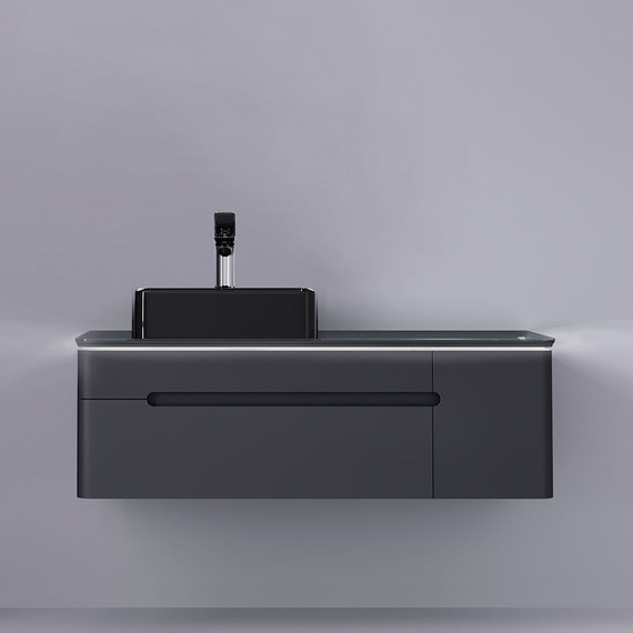 Тумба подвесная со столешницей Jorno Shine 120 см Shi.01.120/P/A, антрацит - 7 Тумба подвесная со столешницей Jorno Shine 120 см Shi.01.120/P/A, антрацит фото 7