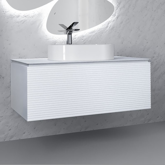 Тумба подвесная со столешницей Jorno Stone 100 см Stn.01.100/P/W/JR, белый фото 4