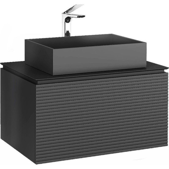 Тумба подвесная со столешницей Jorno Stone 80 см Stn.01.80/P/A/JR, антрацит - 3 Тумба подвесная со столешницей Jorno Stone 80 см Stn.01.80/P/A/JR, антрацит фото 3