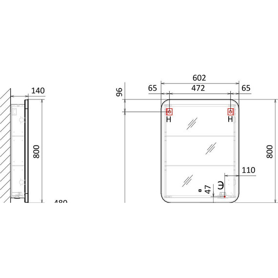 Зеркало-шкаф Jorno Modul 60 см Mol.03.60/P/W/JR, белый фото 5