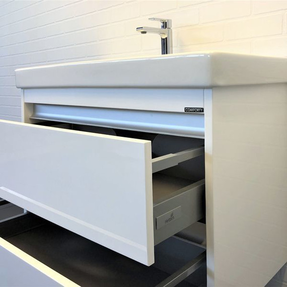 Тумба подвесная с раковиной Comforty Дублин 90 см, белый - 7 Тумба подвесная с раковиной Comforty Дублин 90 см, белый фото 7