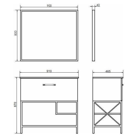 Тумба напольная с раковиной Comforty Бредфорд 90 см, белый/графит фото 9