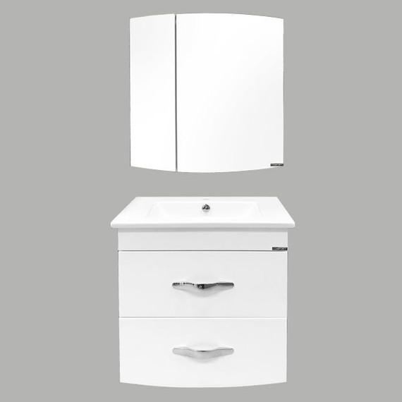 Тумба подвесная с раковиной Comforty Лаура-60-2 см, белый фото 4