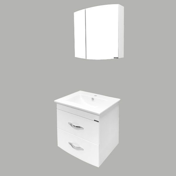 Тумба подвесная с раковиной Comforty Лаура-60-2 см, белый фото 5