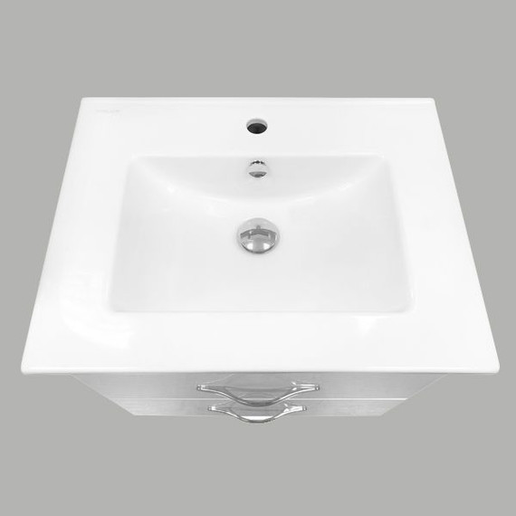 Тумба подвесная с раковиной Comforty Лаура-60-2 см, белый фото 7