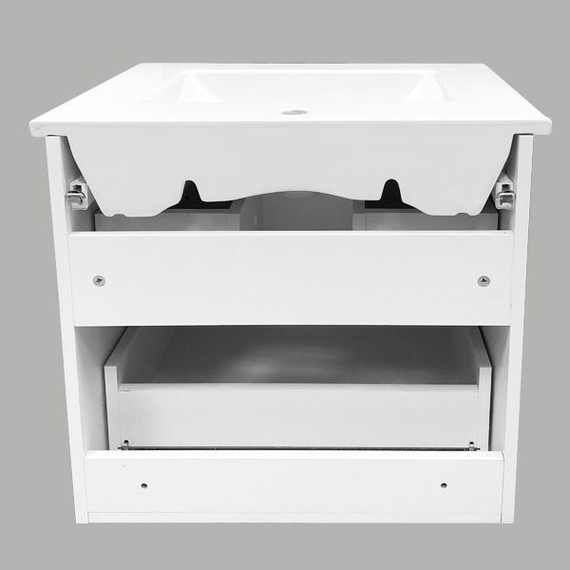 Тумба подвесная с раковиной Comforty Лаура-60-2 см, белый фото 8