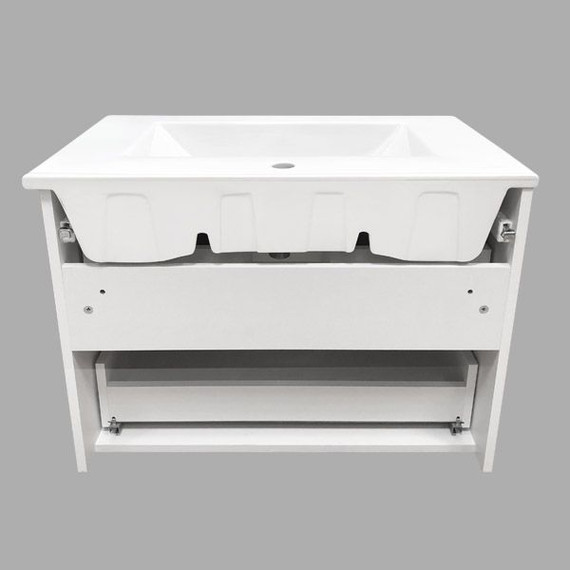 Тумба подвесная с раковиной Comforty Лаура-75-2 см, белый фото 5