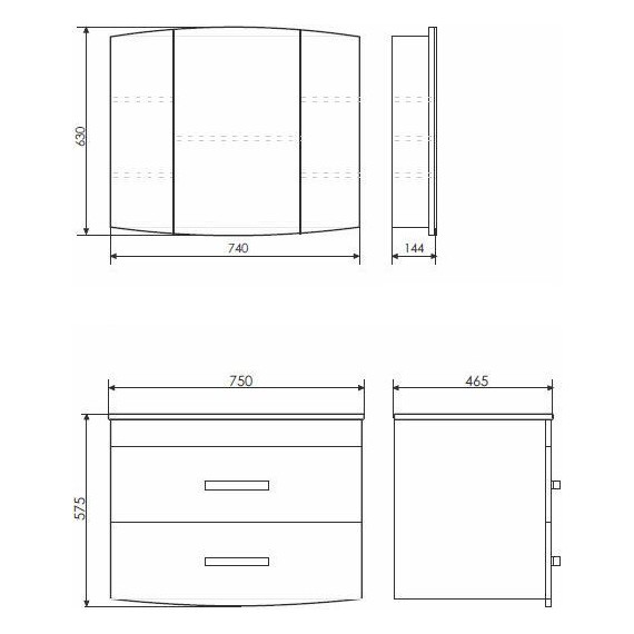 Тумба подвесная с раковиной Comforty Лаура-75-2 см, белый фото 8