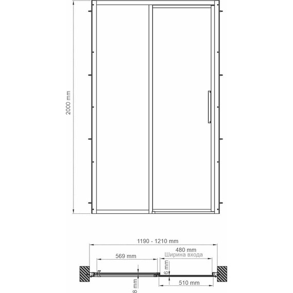 Душевая дверь WasserKraft Lopau 120 см 32S05L, хром/прозрачное фото 5