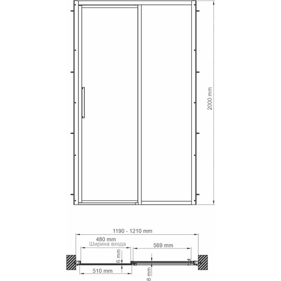 Душевая дверь WasserKraft Lopau 120 см 32S05R, хром/прозрачное фото 5
