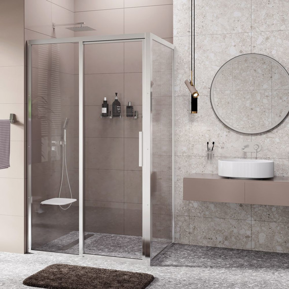 Душевое ограждение WasserKraft Lopau 120x90 см 32S07L, хром/прозрачное фото 4