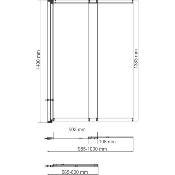 Шторка для ванны WasserKraft Main 100 см 41S02-100 LM, хром/матовое - 4 Шторка для ванны WasserKraft Main 100 см 41S02-100 LM, хром/матовое фото 4