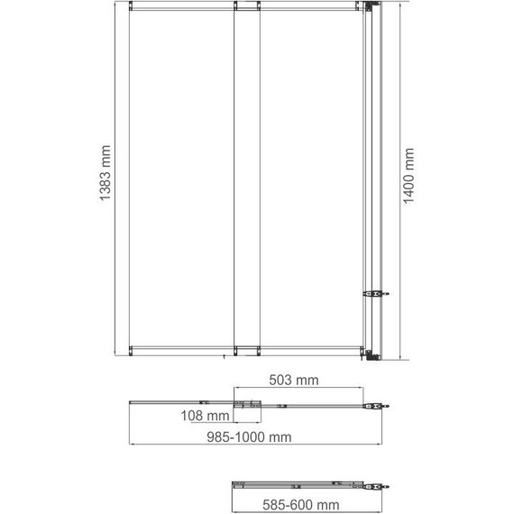 Шторка для ванны WasserKraft Main 100 см 41S02-100 RM, хром/матовое фото 4