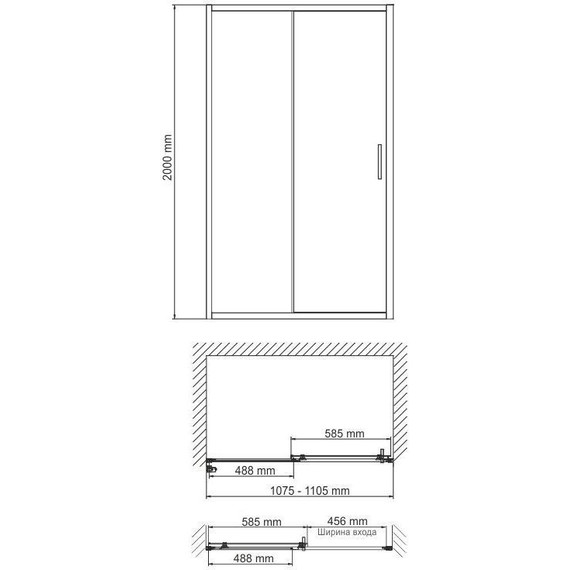 Душевая дверь WasserKraft Main 110 см 41S13, хром/прозрачное - 6 Душевая дверь WasserKraft Main 110 см 41S13, хром/прозрачное фото 6