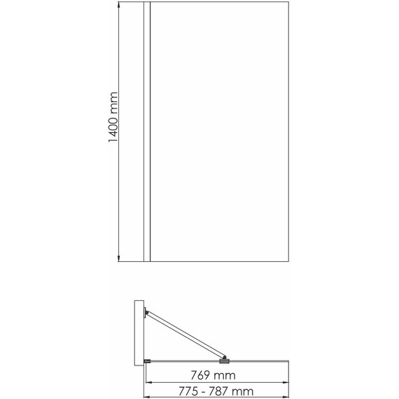 Шторка для ванны WasserKraft Aisch 80 см 55P01-80 Fixed, золото/прозрачное фото 3