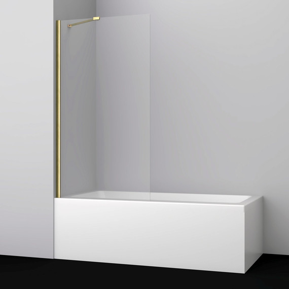 Шторка для ванны WasserKraft Aisch 80 см 55P01-80 Fixed, золото/прозрачное фото 