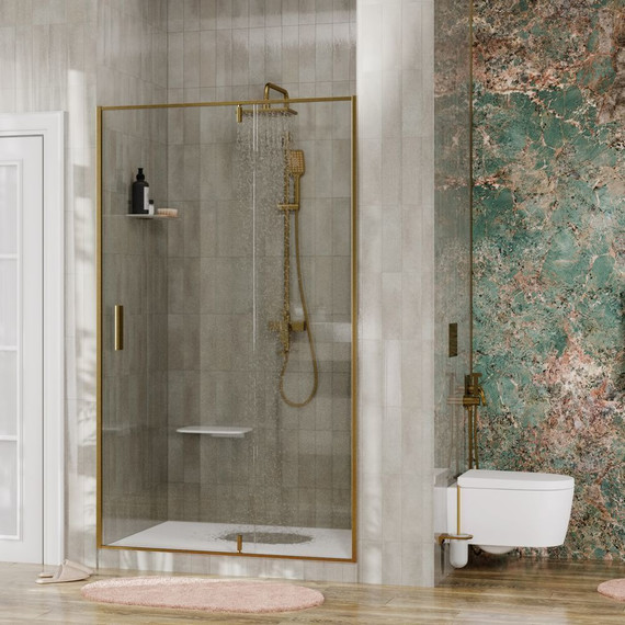 Душевая дверь WasserKraft Aisch 90 см 55P04, золото/прозрачное - 2 Душевая дверь WasserKraft Aisch 90 см 55P04, золото/прозрачное фото 2