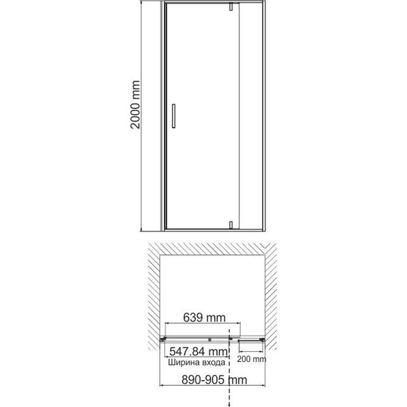 Душевая дверь WasserKraft Aisch 90 см 55P04, золото/прозрачное - 3 Душевая дверь WasserKraft Aisch 90 см 55P04, золото/прозрачное фото 3