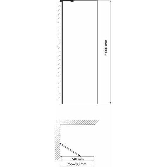 Душевая перегородка WasserKraft Aller 80 см 10H06-RP80 Fixed (стекло 8 мм), хром/прозрачное фото 3