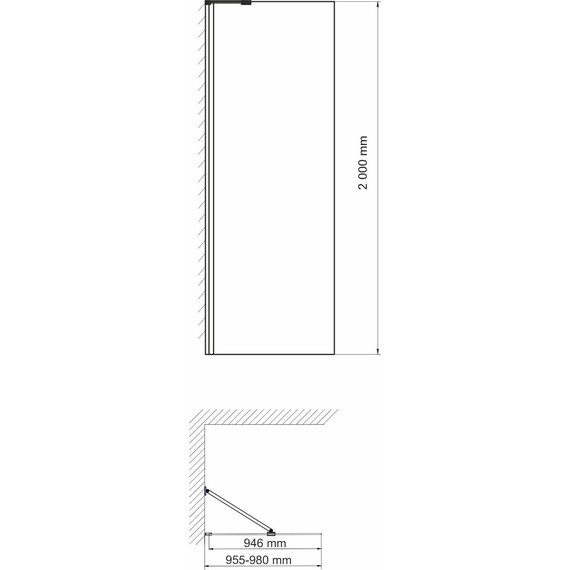 Душевая перегородка WasserKraft Aller 100 см 10H10-RP100 Fixed (стекло 8 мм), хром/прозрачное фото 4
