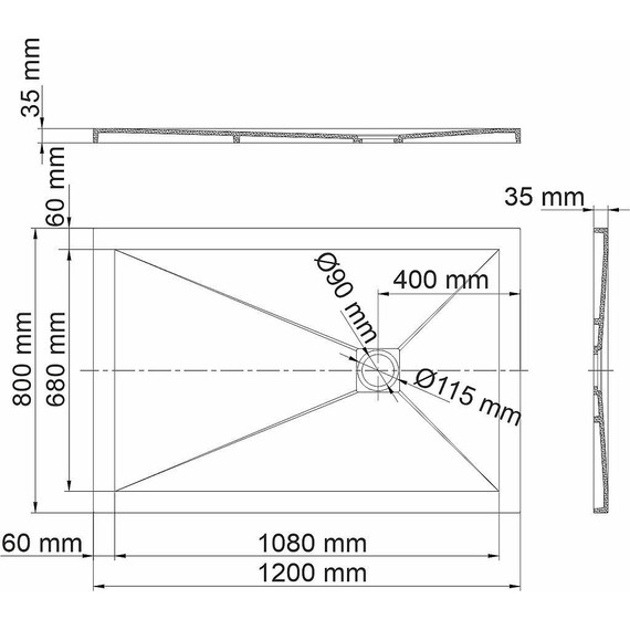Поддон каменный WasserKraft Aller 120х80 см 10T06, слоновая кость матовая фото 2