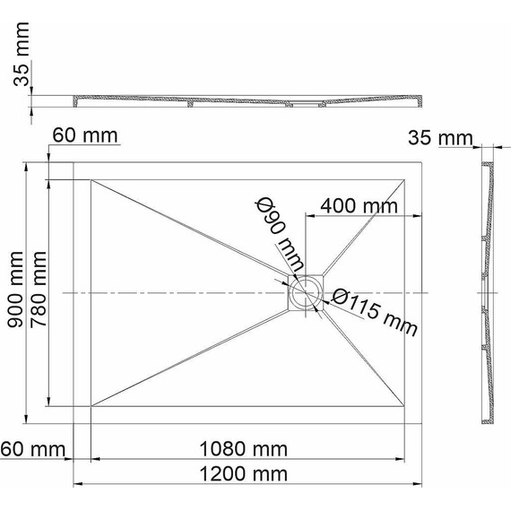 Поддон каменный WasserKraft Aller 120х90 см 10T07, слоновая кость матовая фото 2