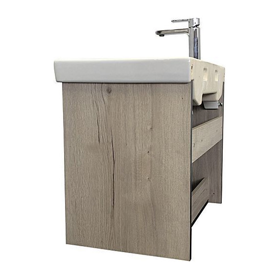 Тумба подвесная с раковиной Comforty Вена 70 см, дуб дымчатый фото 7