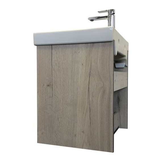 Тумба подвесная с раковиной Comforty Вена 55 см, дуб дымчатый фото 10