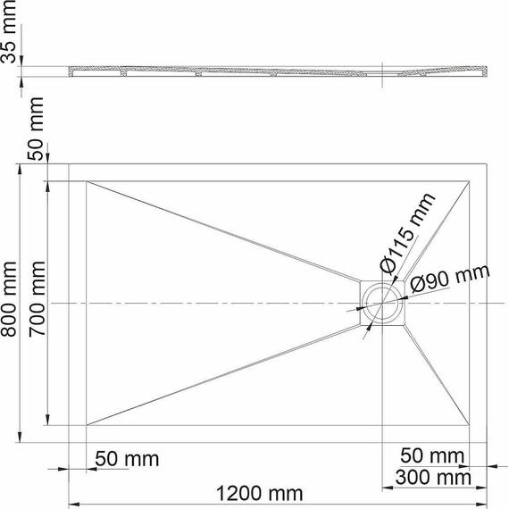 Поддон каменный WasserKraft Dill 120х80 см 61T06, чёрный матовый фото 2