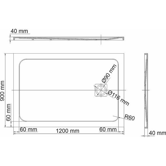 Поддон каменный WasserKraft Neime 120х80 см 19T07, чёрный мрамор - 2 Поддон каменный WasserKraft Neime 120х80 см 19T07, чёрный мрамор фото 2