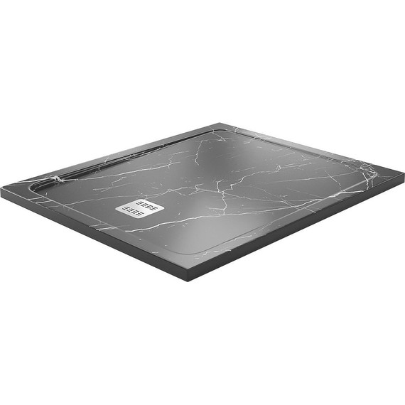 Поддон каменный WasserKraft Neime 120х100 см 19T10, чёрный мрамор фото 