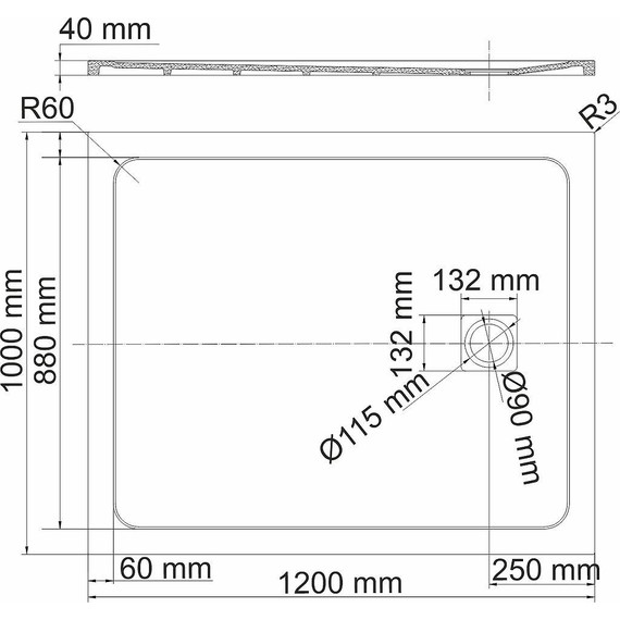 Поддон каменный WasserKraft Neime 120х100 см 19T10, чёрный мрамор - 2 Поддон каменный WasserKraft Neime 120х100 см 19T10, чёрный мрамор фото 2