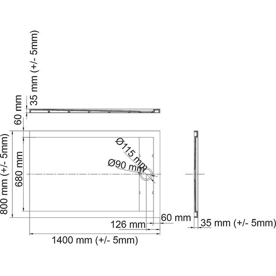 Поддон каменный WasserKraft Wiese 140х80 см 84T35, серый матовый - 2 Поддон каменный WasserKraft Wiese 140х80 см 84T35, серый матовый фото 2