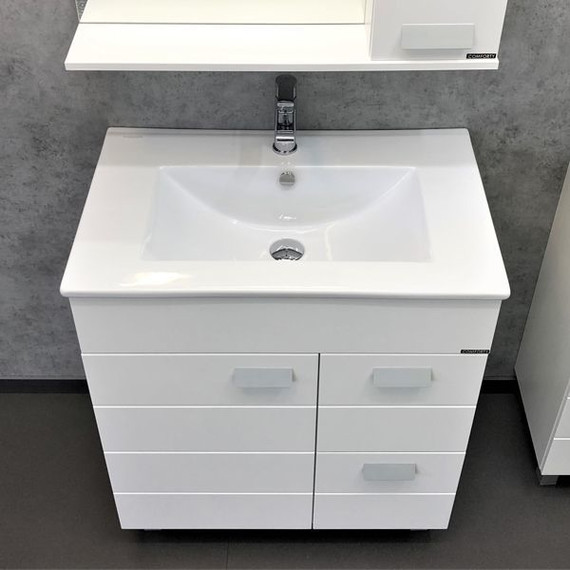 Тумба напольная с раковиной Comforty Модена M75 см, белый фото 
