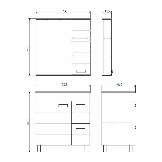 Тумба напольная с раковиной Comforty Модена M75 см, белый фото 7
