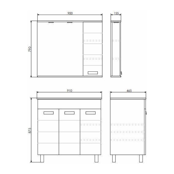 Тумба напольная с раковиной Comforty Модена M90 см, белый фото 8