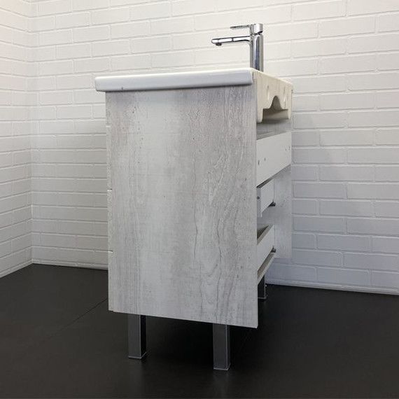 Тумба напольная с раковиной Comforty Никосия 70H 70 см, дуб белый фото 3