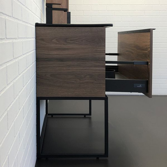 Тумба напольная с раковиной Comforty Равенна 90 см, дуб тёмно-коричневый фото 6