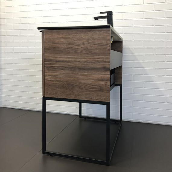 Тумба напольная с раковиной Comforty Равенна 90 см, дуб тёмно-коричневый фото 7