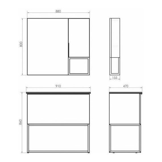 Тумба напольная с раковиной Comforty Равенна 90 см, дуб тёмно-коричневый фото 9