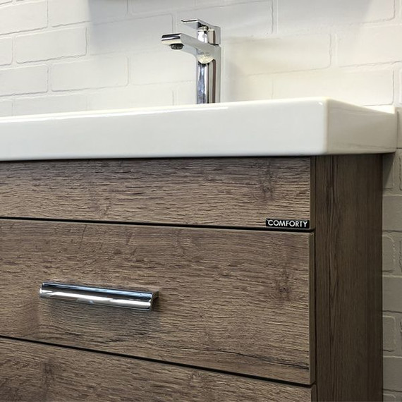 Тумба напольная с раковиной Comforty Никосия 60H 60 см, дуб тёмный фото 6