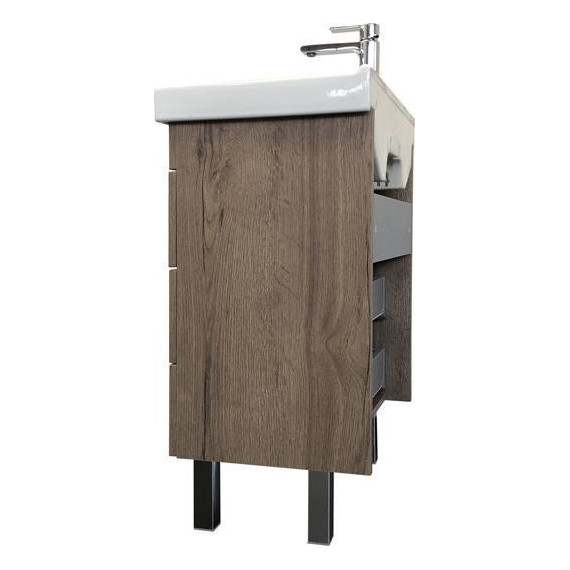 Тумба напольная с раковиной Comforty Никосия 60H 60 см, дуб тёмный фото 7