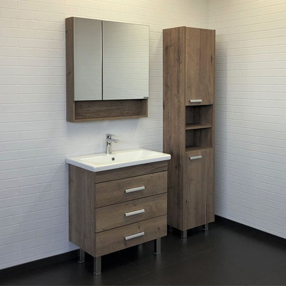 Тумба напольная с раковиной Comforty Никосия 70H 70 см, дуб тёмный фото 3