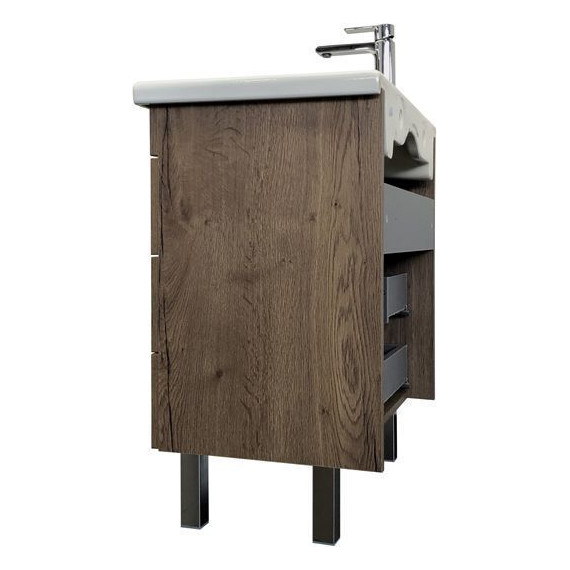 Тумба напольная с раковиной Comforty Никосия 70H 70 см, дуб тёмный фото 7
