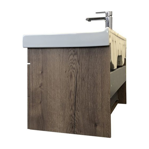 Тумба подвесная с раковиной Comforty Никосия 80П 80 см, дуб тёмный - 7 Тумба подвесная с раковиной Comforty Никосия 80П 80 см, дуб тёмный фото 7